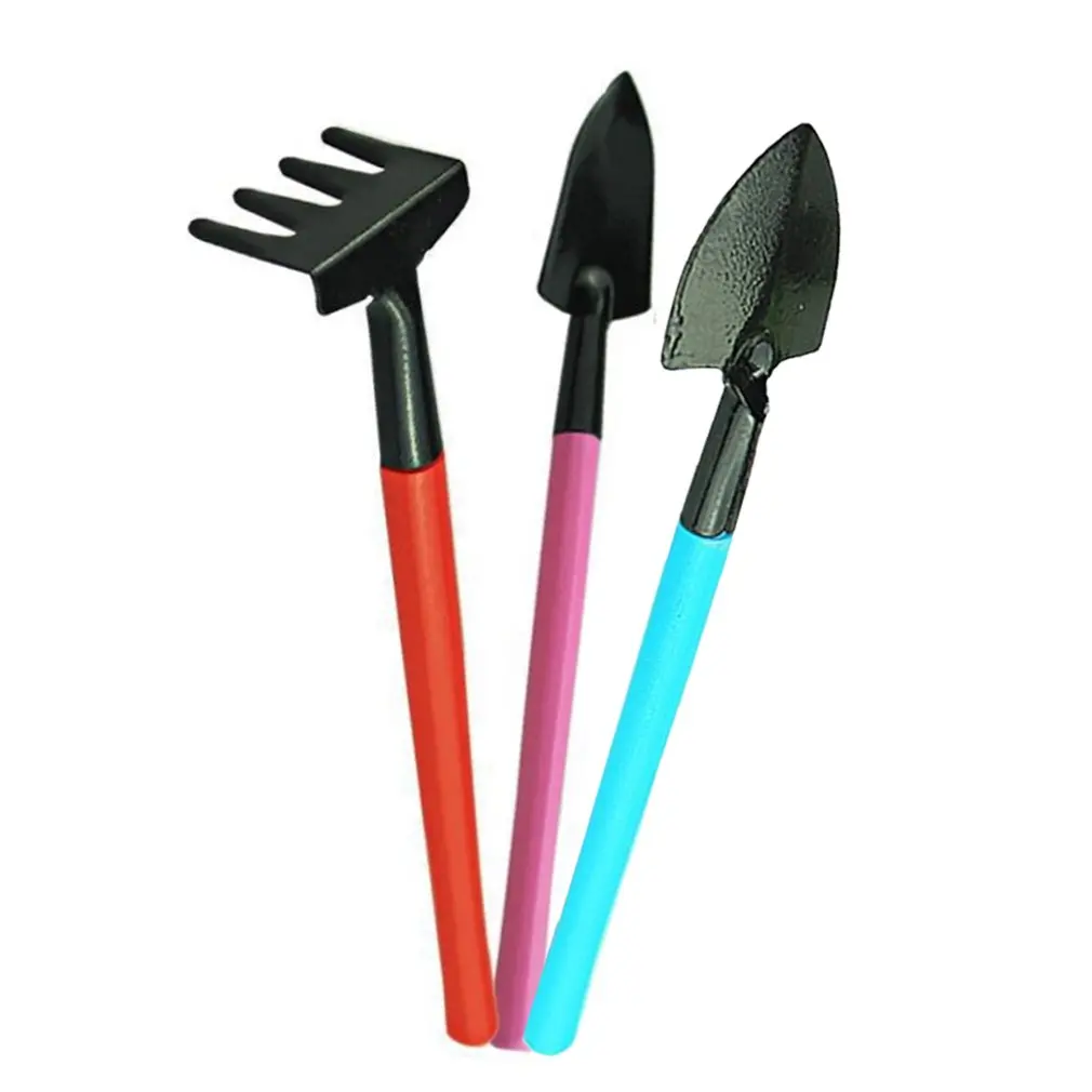 

Portable Garden Tools 3PC/Set Mini Gardening Hand Kits Shovel Rake Spade With Handle For Small Flower Plants Gardening Tools