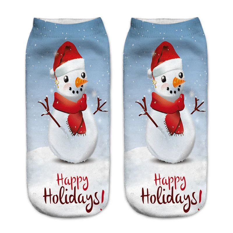 

2020 Letter Merry Christmas Low Socks Elk Snowman Ankle Socks Women Unisex Cartoon 3D Santa Socks Free Shipping Women Men Casual