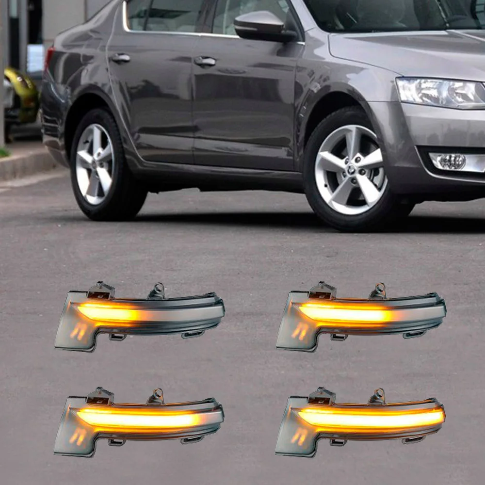 

For Skoda Octavia Mk3 5E 2013-2017 2018 2019 LED Dynamic Turn Signal Light Flasher Flowing Water Blinker Flashing Light