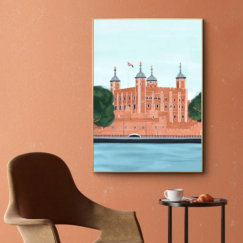 Пейзаж живопись постер Европейский шедевр дворец Hd Печать для дома гостиной и