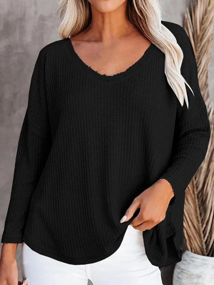 2021 Spring Solid Color Casual Round Neck Long Sleeve Women Knitted T-shirt Bottoming Top camisetas женские футболки mujer