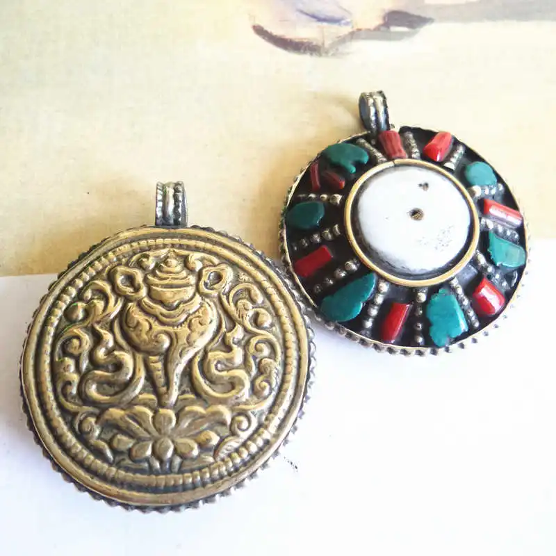 Непальские Винтажные Ювелирные изделия латунная инкрустированная белая ракушка