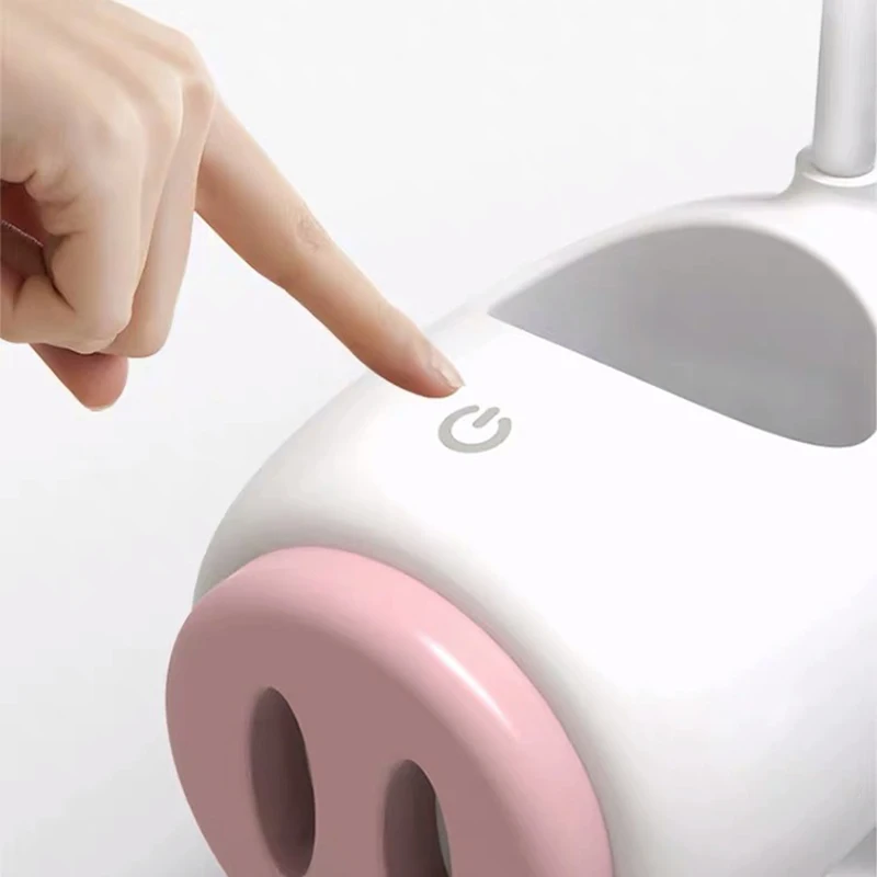 

Hot Cute Piggy Desk Lamp Girl Heart Led Eye Protection Rechargeable Night Light Student Put Pen Holder Desk To Read