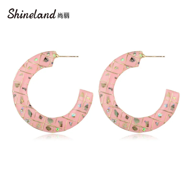 Shineland богемные разноцветные изысканные большие серьги-кольца для женщин