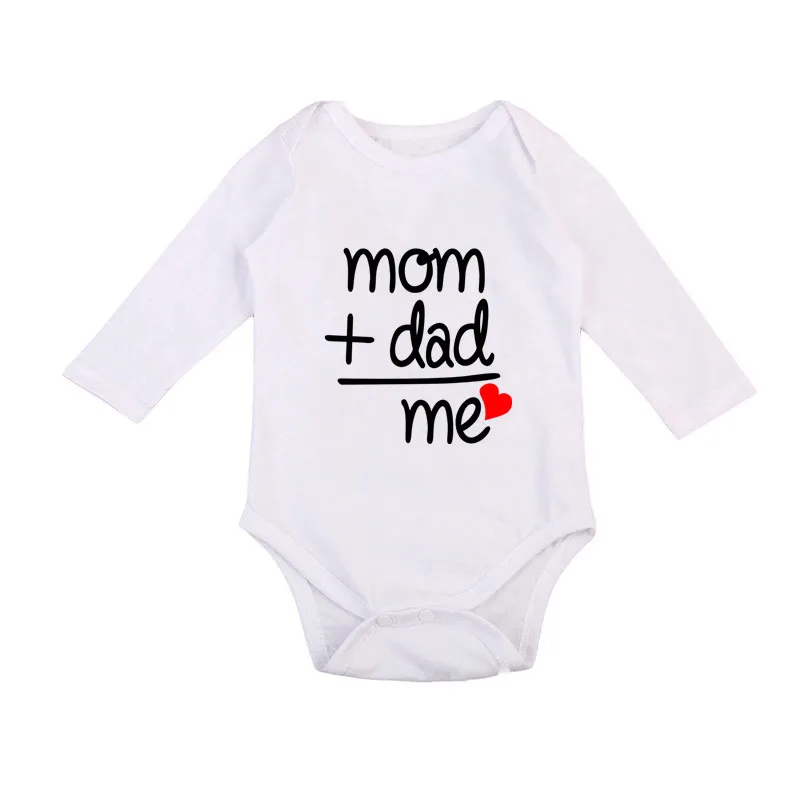 Детское хлопковое боди с длинным рукавом надписью Mom Plus Dad равноправная я|Боди для