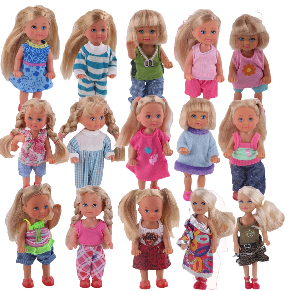 

Mix 10 Sets Clothes & Dresses Fit Mini Doll For Kely Doll Accessories , For Baby Birthday Festival Gift （Only sell clothes）