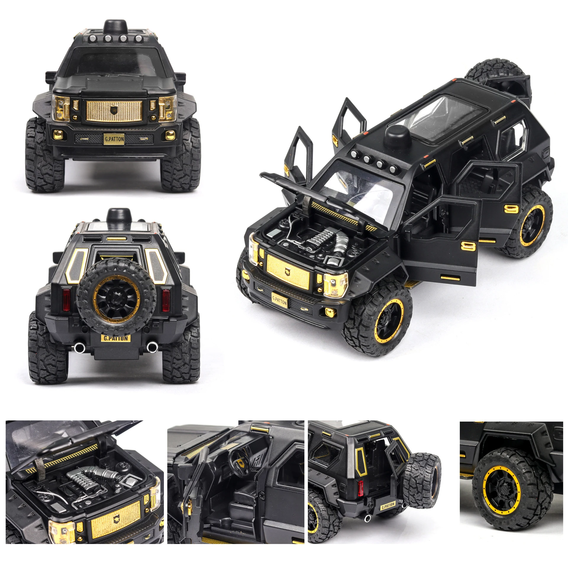 

1:24 Diecast Metal Car Models High Simulation Vehicle Toy Car With Light Music 6 Doors Can Be Opened Gifts for Children