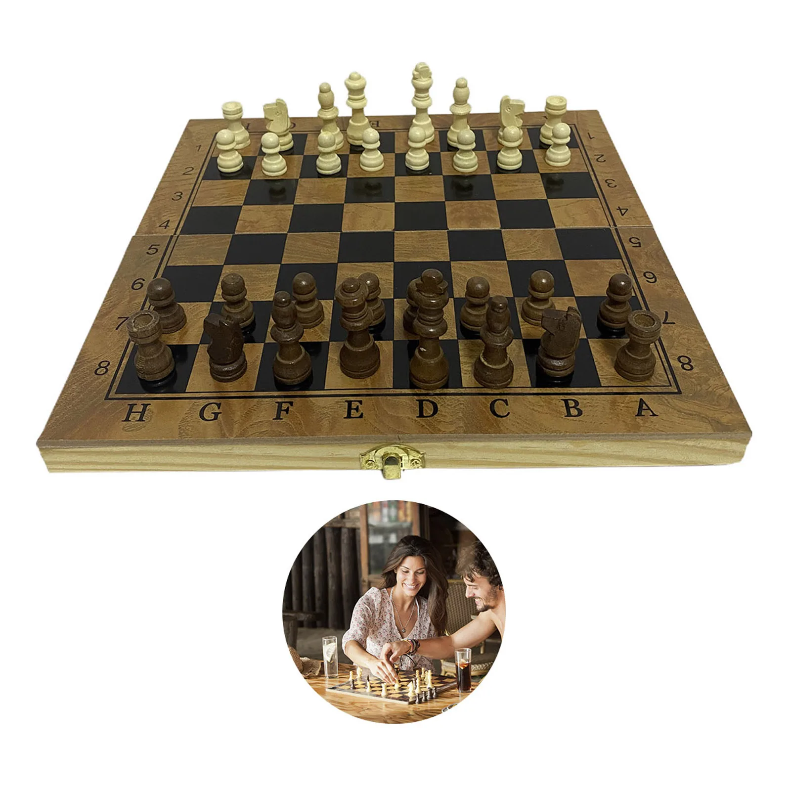 

2021 New 23.5cm Chess, Checkers And Backgammon Three-In-One Chess Learning Set Outdoor Travel Game Non-Magnetic