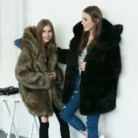 LANSHIFEI New Faux Fur Coat High Quality Fashion Slim Black Red Pink Faux Fur Jacket Fake Rabbit Fur Coat