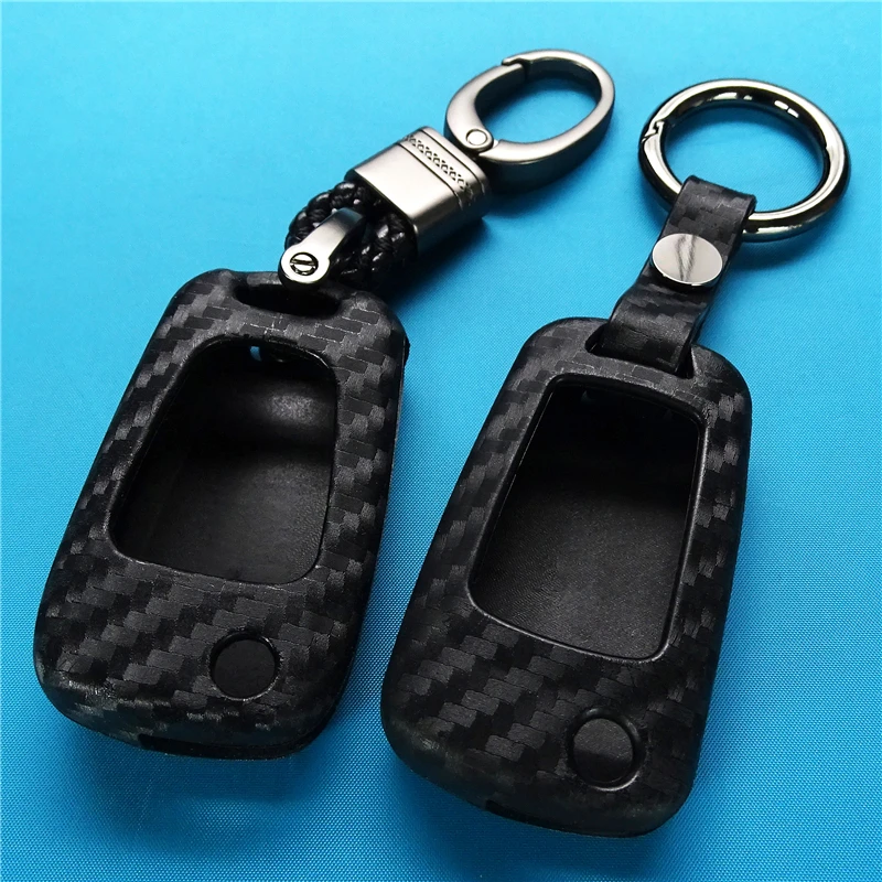 

3 Buttons Carbon Fiber Patten Silicone Black Car Key Shell For HYUNDAI I30 IX35 For Kia K2 K5 Car Keys Blank Case Cover