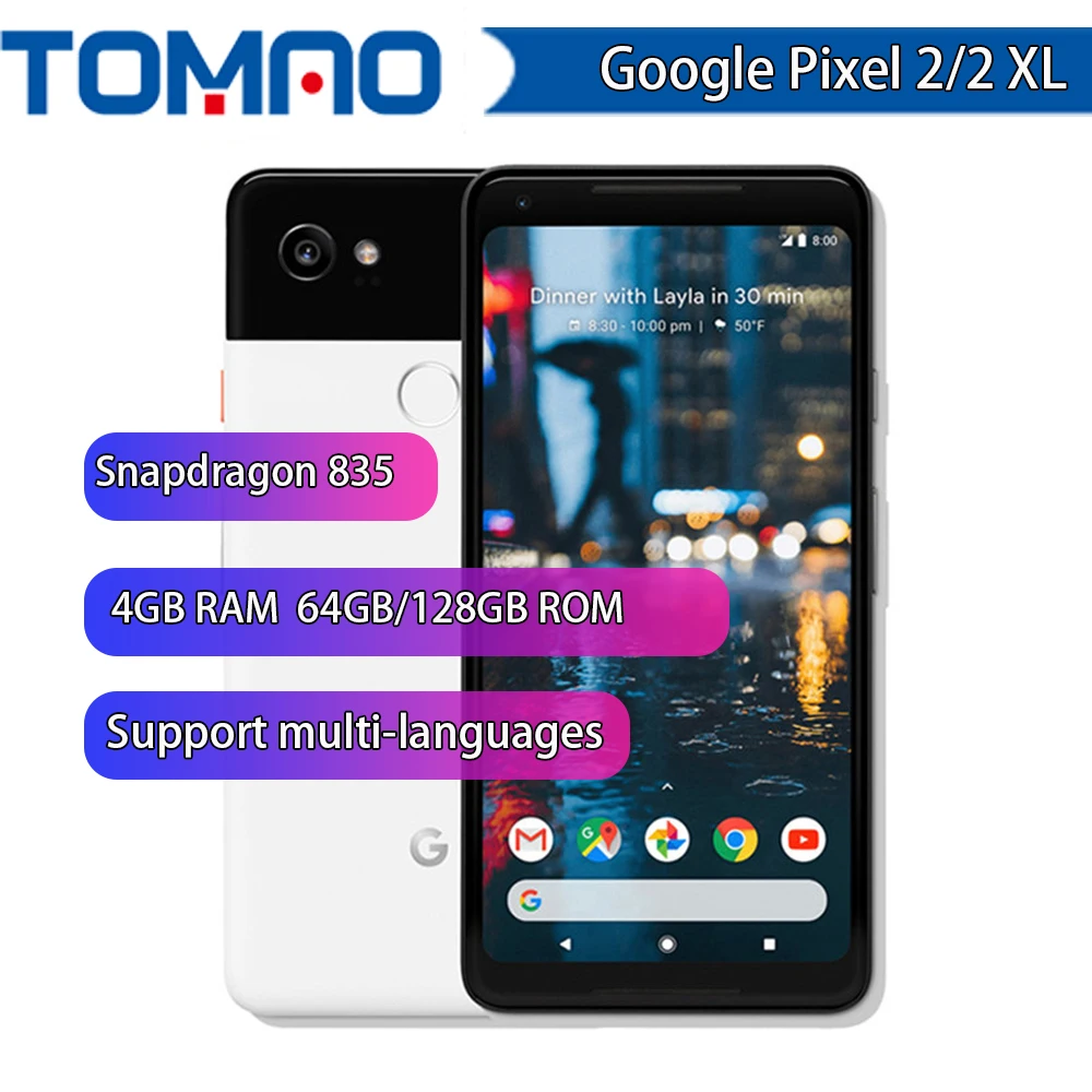 Google Pixel 2/2XL сотовый телефон Snapdragon 835 5," 6,0" AMOLED экран 4 Гб ram 64 Гб Rom Мобильный телефон Смартфон