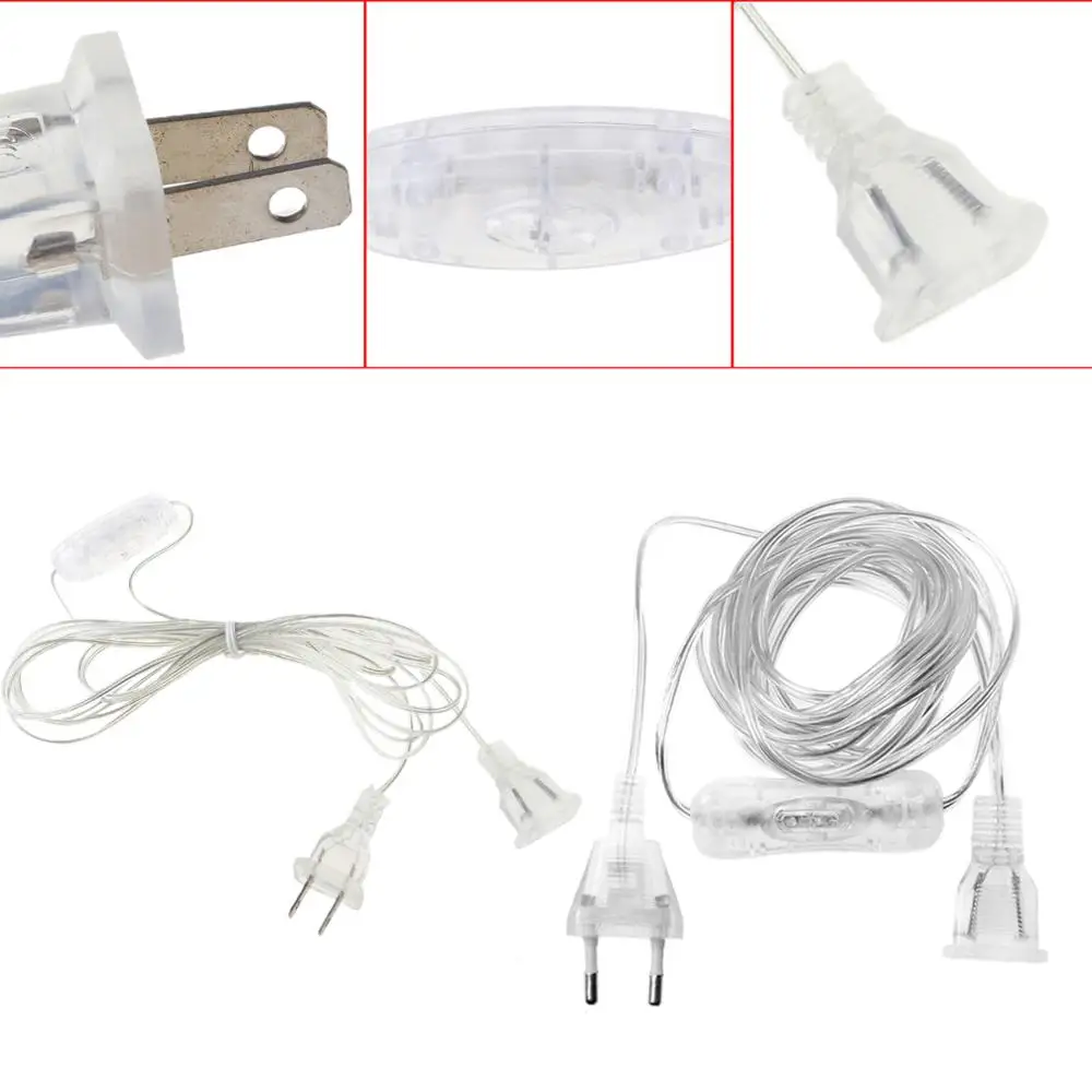 

100W EU US Plug Male To Female AC Power Supply Extension Cable With Switch 3.5m