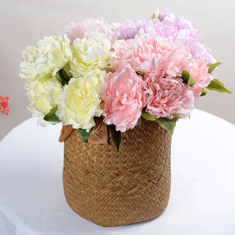 5 голов пион букет искусственный большой Шелковый китайский пионы цветок