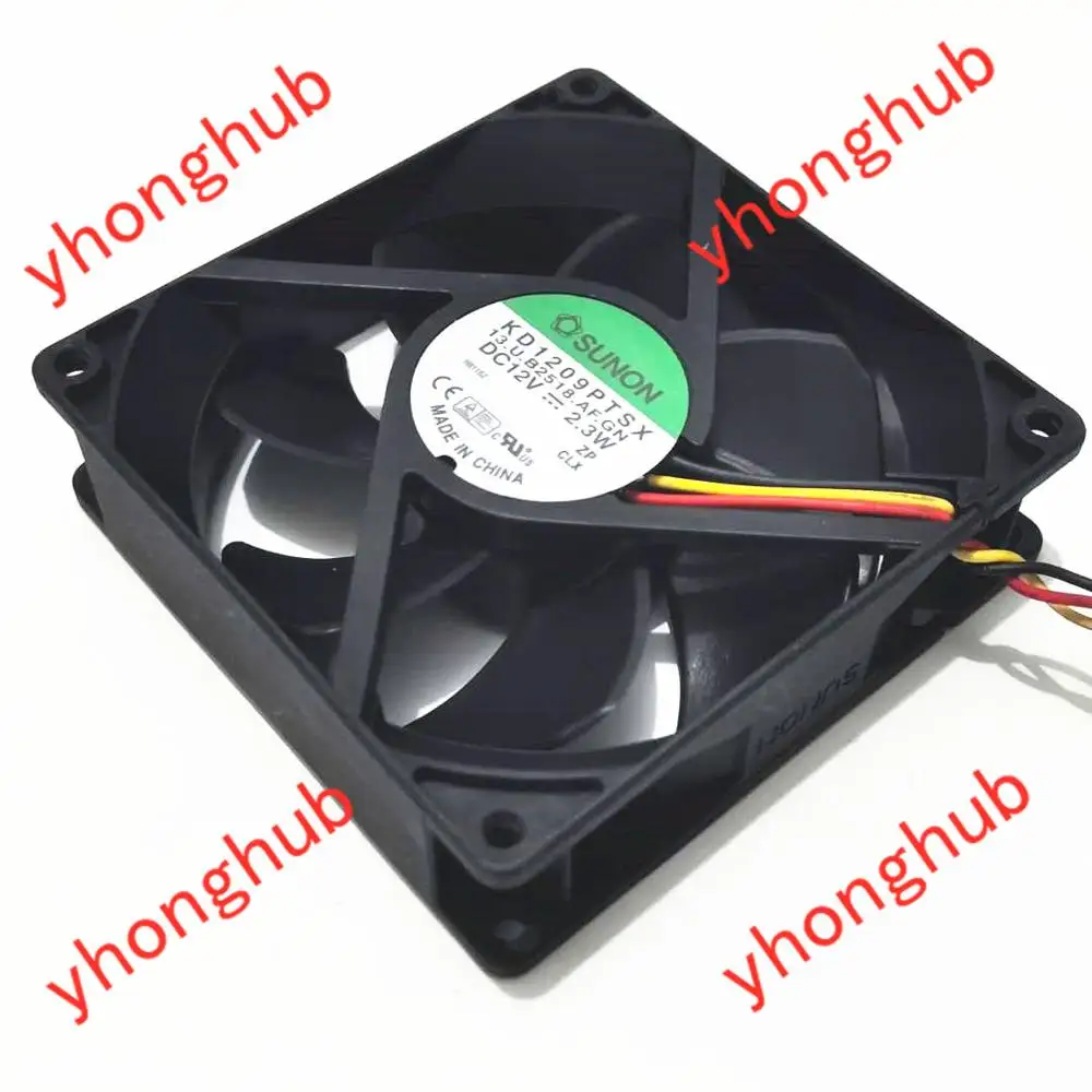 SUNON KD1209PTSX 13.U. B2518.AF.GN ac/DC 12V 2 3 W защитного стекла 92x92x25 мм Провода Сервер вентилятор