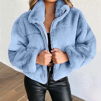 2022 fleece sweater super long fluffy autumn and winter rabbit fur imitation fur zipper cardigan plush warm jacket hoodie coat