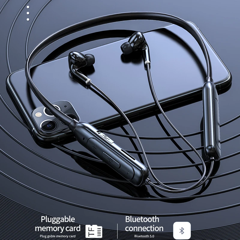 M60 Bluetooth 5 1 гарнитура висит шеи наушники NFC продолжительное время работы в режиме