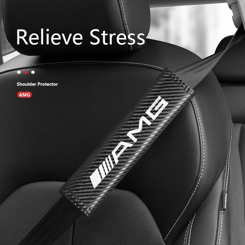 

Car Seat Belt Cover Case Auto Styling Emblem Interior Accessories For Mercedes Benz AMG w124 w203 w204 w205 w211 w212 w213 GLA