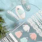 Красивый свитер тканевый узор стикеры водные переводные наклейки для ногтей красочные наклейки для ногтей рельефные бабочки