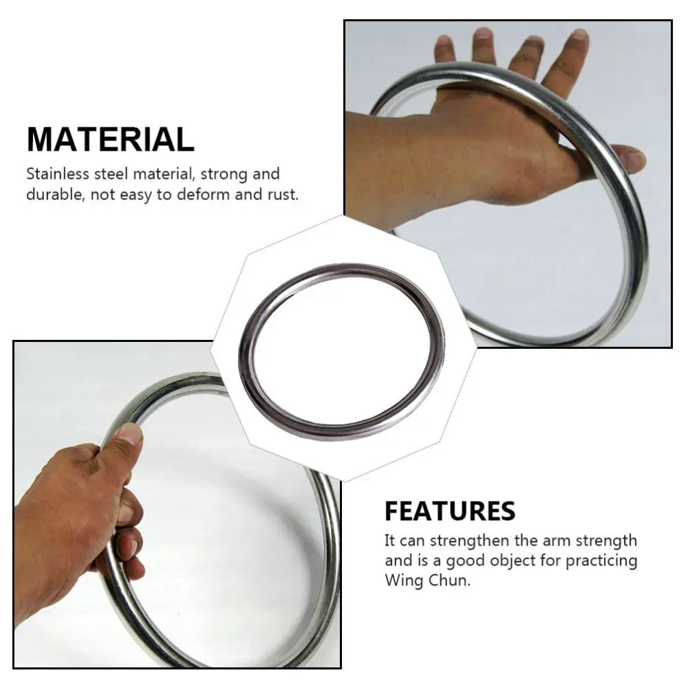 

1Pc Stainless Steel Ring Durable Arm Training Ring Wing Chun Ring (Silver)