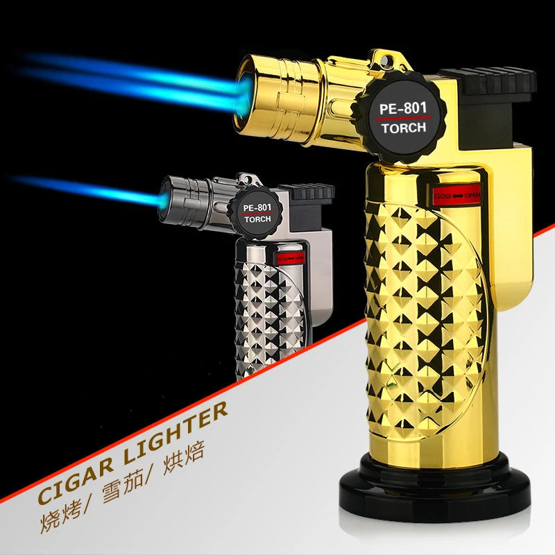 Зажигалка для сигар турбо компактная бутан 2 струи факел зажигалка 1300C