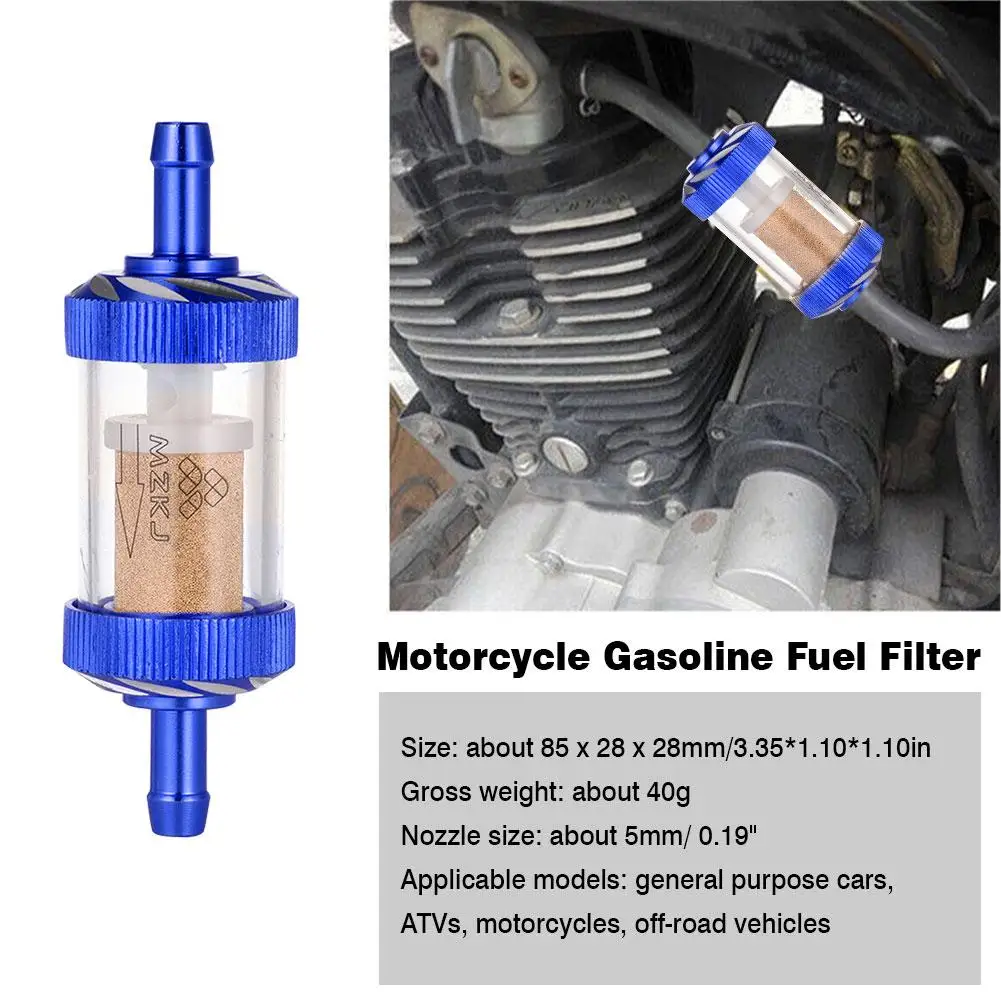 

Motorcycle Modified Metal Oil Filter Gasoline Filter Filter Removable Transparent Glass Gasoline Filter Auto Replacement Parts