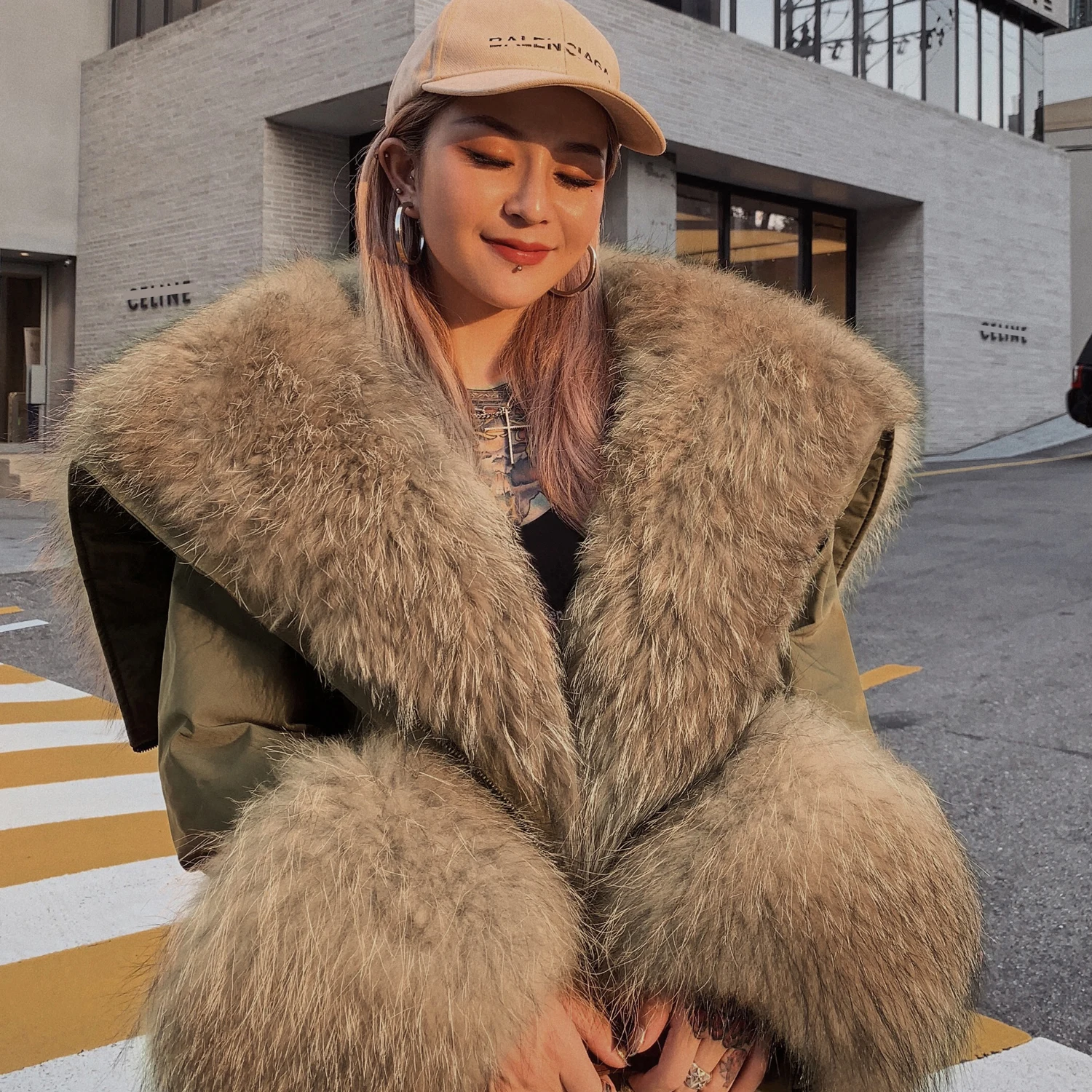 Real Fox Fur Parka Winter Women Coat 2021 KoreanWomen's Down Liner Fur Coat Removable Big Fox Fur Jacket Female Streetwear Women