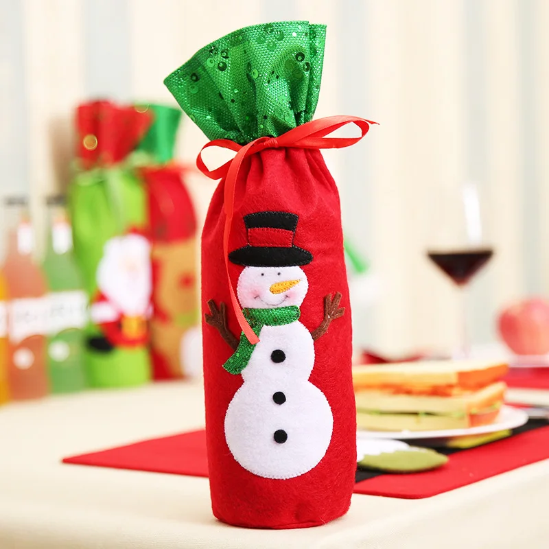 Рождественский набор для украшения винной бутылки чехол с Санта Клаусом