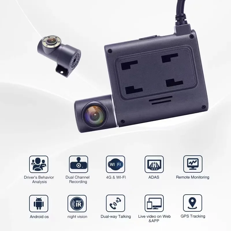 New Smart 4G Car Dvr IR Camera 1080P With DMS Driver Behaviour Monitoring Live Streaming WIFI GPS Tracking Dash Cam Via APP PC | Автомобили