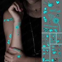 luminous tattoos finger wrist waterproof temporary tattoo stickers paper crane dandelion butterfly glow tatto women men body art