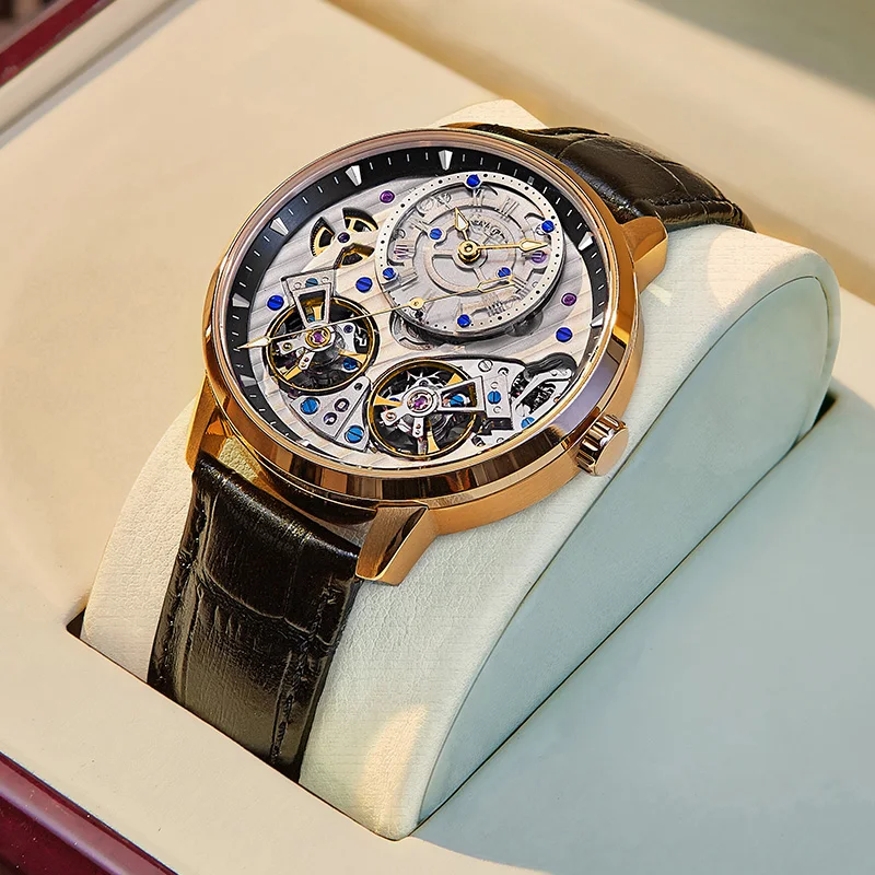 JINLERY Automatic Mechanical Watch Men Double flywheel Watches Casual Men's Watches Clocks Male 2021 New montre homme