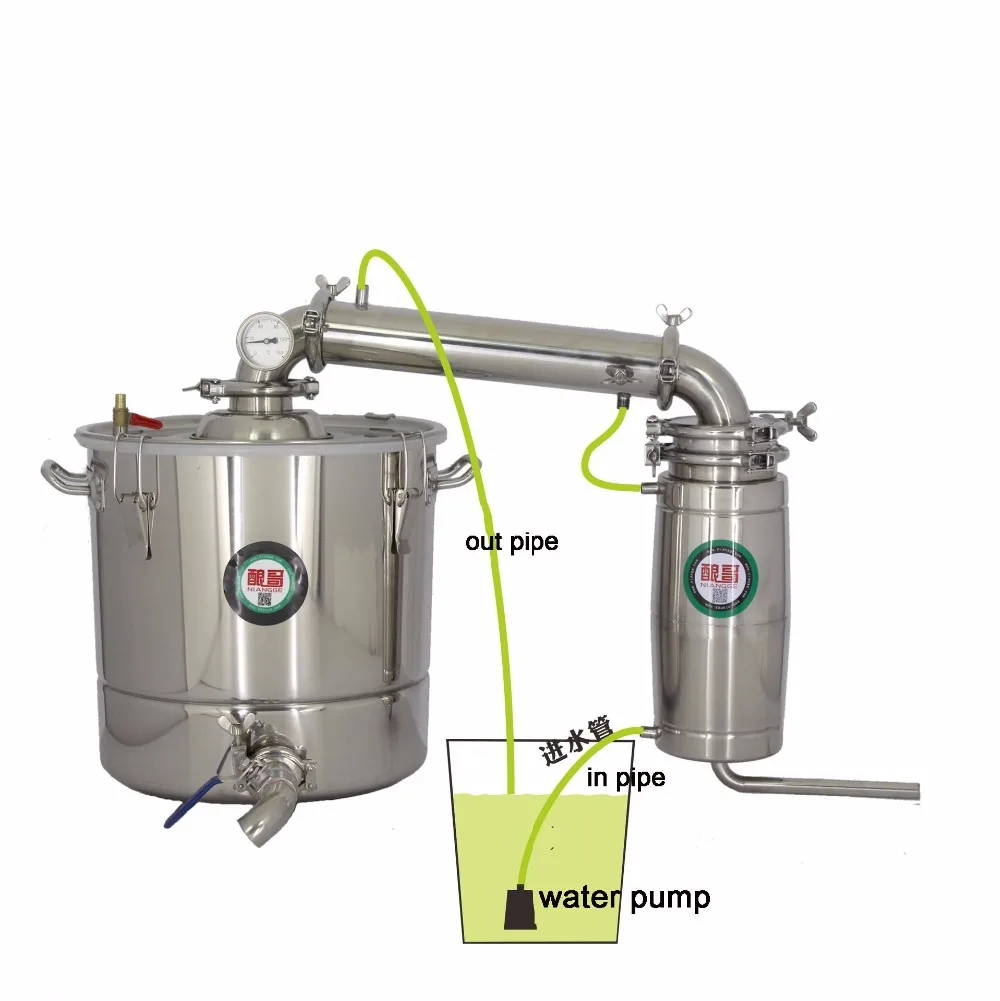 

20-70 Litres New DIY Home Distiller Alambic Moonshine Alcohol Still Stainless Copper Water Wine Essential Oil Brewing Kit