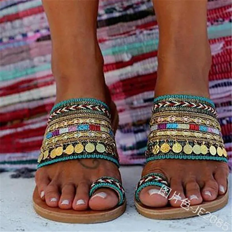 

Summer new style retro women's slippers beach shoes fashion flat women sandals slippers large size casual platform womens shoes