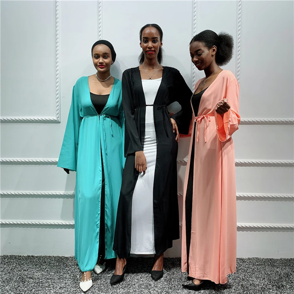 Женское простое кимоно абайя хиджаб мусульманское платье Саудовская Аравия Турецкая ислам одежда