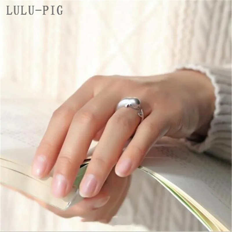 Кольцо LULU-PIG из серебра 925 пробы Корейская версия модного оригинального дизайна