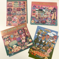 sharkbang retro bear rabbit laser stickers cute diy journal stationery bullet plan deco sticker idol cards decorative supplies