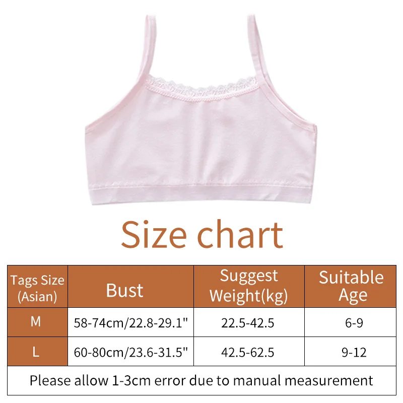 

Girls Bras Underwear Kids Teenage Training Bras Small Vest Soft Girls Underwear Sport Bras Puberty Clothing for 6-12 Years Girl