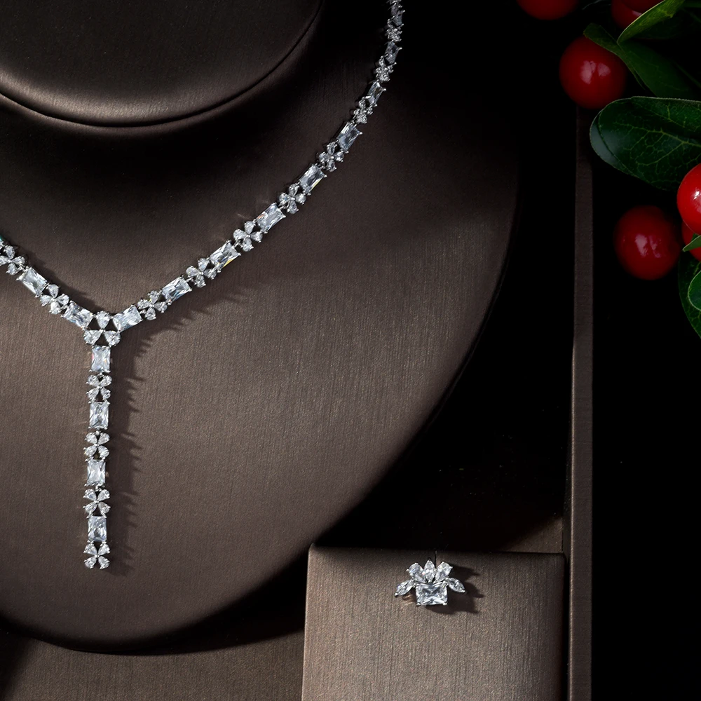 Новинка роскошный женский комплект ювелирных изделий HIBRIDE с квадратным цветком