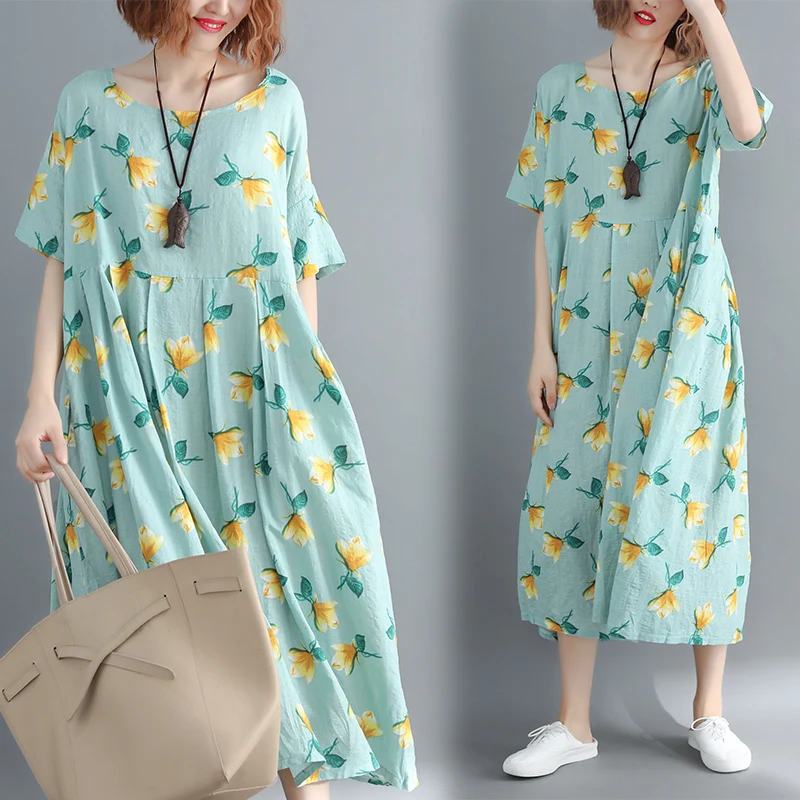 

2020 New Arrive Summer Maternity Dress Woman Cute Floral Print Large Size Dresses Pregnant Woman Clothing MD-02302