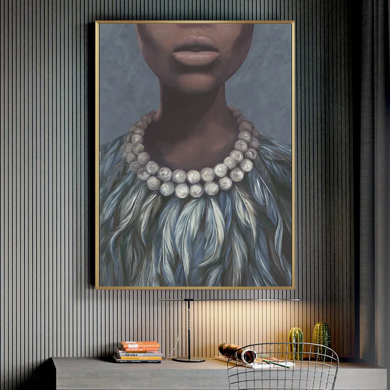 

Современный плакат с ожерельем и перьями для мальчика, настенная Картина на холсте для гостиной, домашний декор, скандинавский Декор