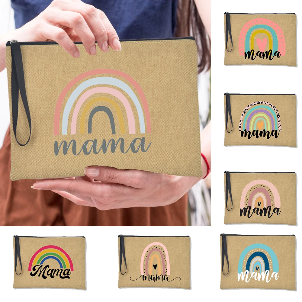 

Mama Alphabet Causal Women Large Clutch Bag Fashion Mom Life Printed Makeup Pouch Cosmetic Bags for Ladies Zipper Handbag