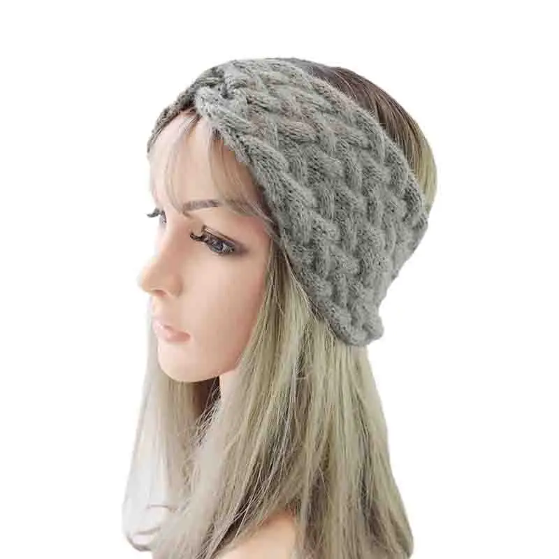 

Knitted Headband Crochet Headwrap Twist Cross Plush Ear Warmer Winter Headband Autumn Winter Hair Accessories Wide Hairband