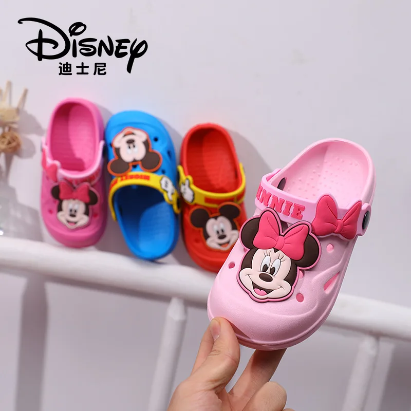 

2021 Disney Summer New Mickey Slippers Non-slip Home Wear Slippers Cute Cartoon Breathable Minnie Sandals Mini Melissa