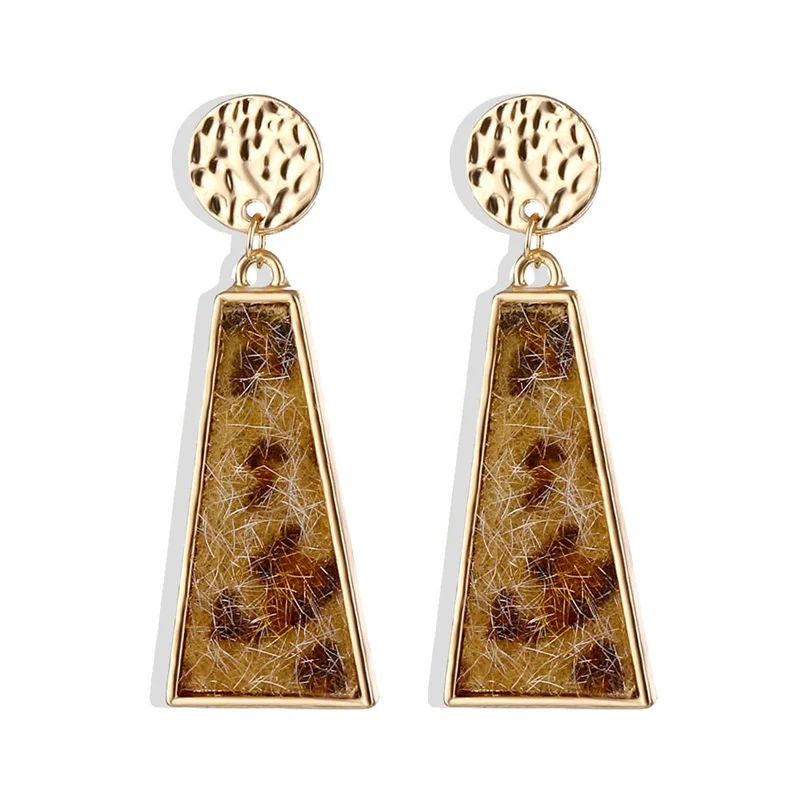 Женские Геометрические бархатные леопардовые серьги FAMSHIN винтажные зимние