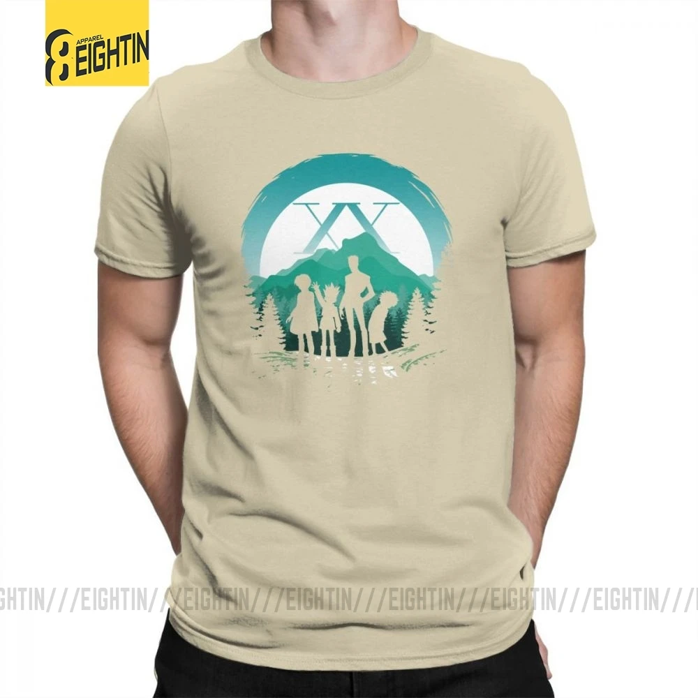 Hunter X Hunter T-Shirts Team Japanese Purified Cotton Novelty Tee Shirts Short-Sleeve T Shirt Male Simple Stylish Comic Plus - Цвет: Хаки