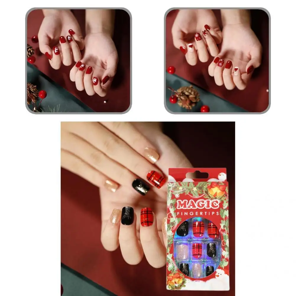 

Smooth Surface Elegant Xmas False Nail Tips ABS Nail Patch Compact for Wedding