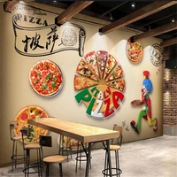 custom mural wallpaper pizza western restaurant background wall