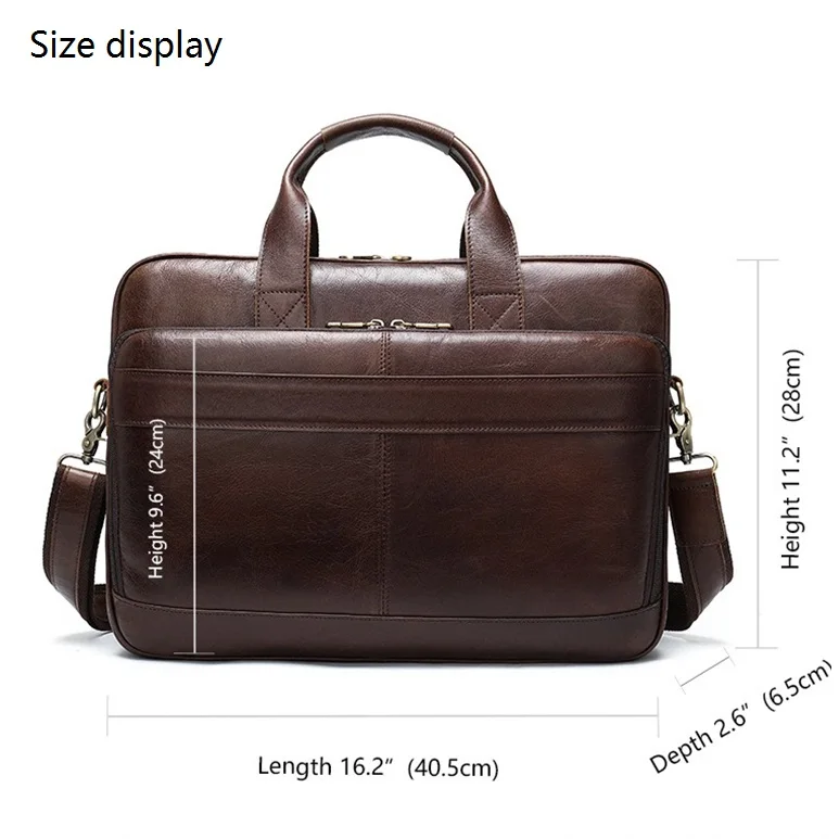 High Quality Men's Genuine Leather Briefcase Office Bags For New Male Laptop Bags Totes Fashion Handbags Women's Messenger Bag