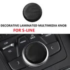 1 шт. наклейка из углеродного волокна для управления интерьером автомобиля, наклейка с мультимедийными кнопками для Audi Sline TT Q2 Q7 Q8 A3 A4 A7 R8 B5 B6 B7 C7 V8