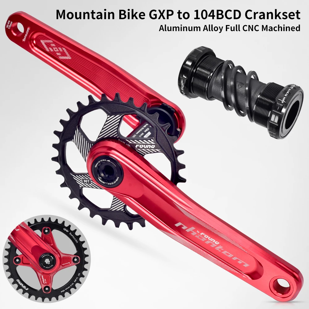 

Mountain Bike Crankset Full CNC GXP to104 BCD Bicycle Crankset 170/175mm Crank Bottom Bracket for Shimano,SRAM Crankset Shimano
