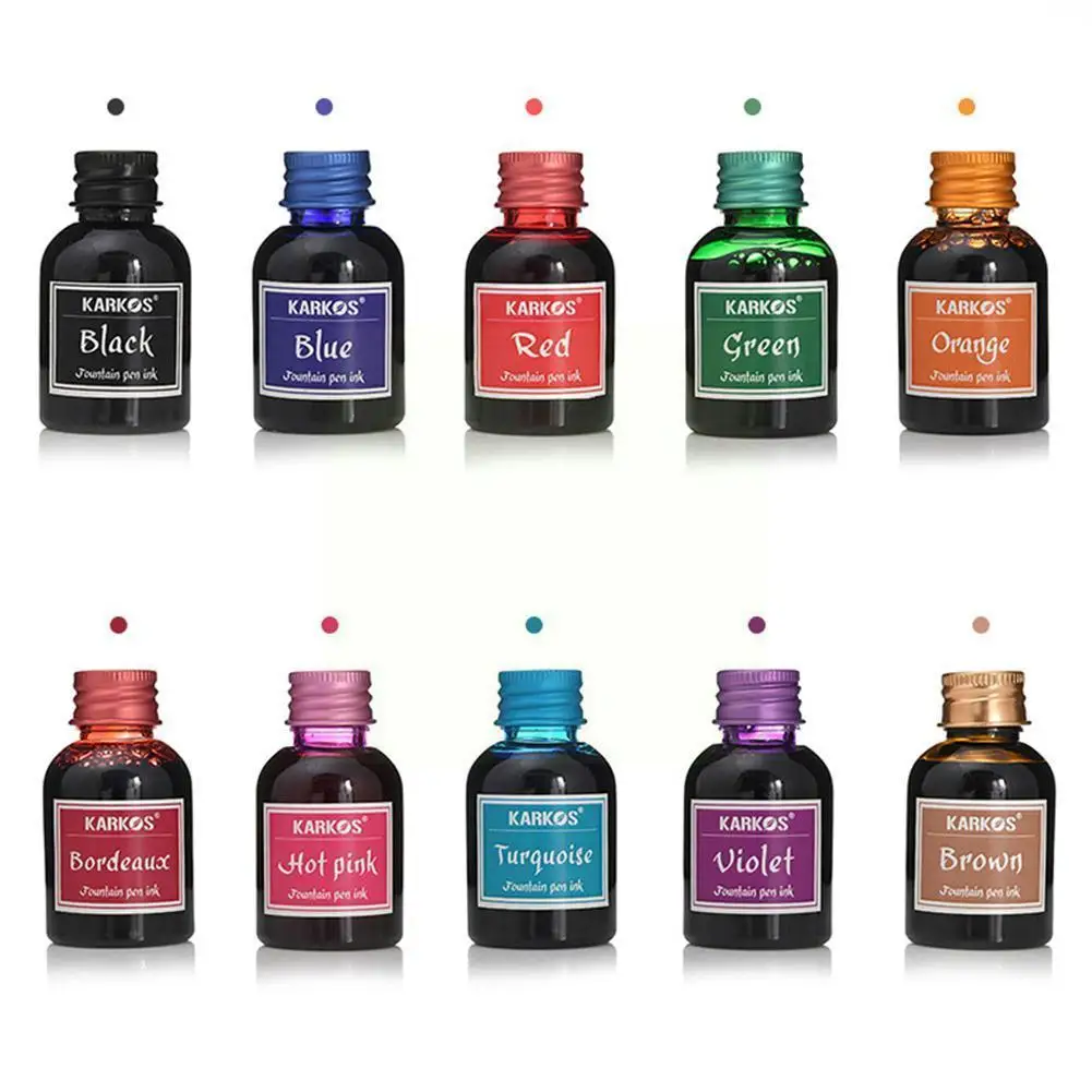 

30ml Pure Colorful Bottled Fountain Pen Ink Refilling Glass Office Pen Hight Ink Supply Quality Inks Stationery School Cart K4s1